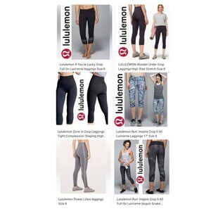 Lululemon Leggings Lot of 6 size 8, 6 legging bundle LOT